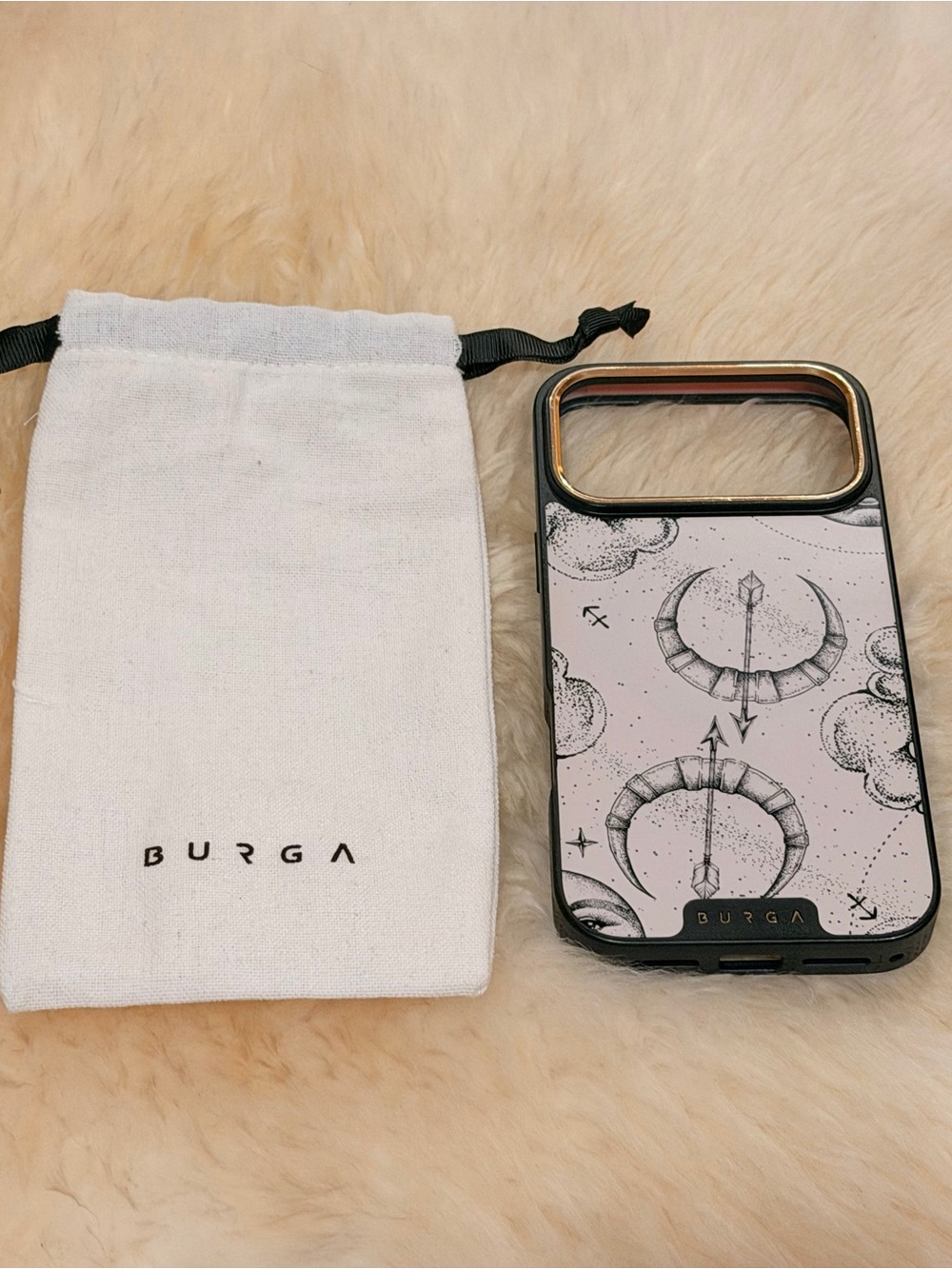 NWOT Burga iPhone 17 Pro Max Case Sagittarius Design in Blush Pink
